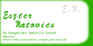 eszter matovics business card
